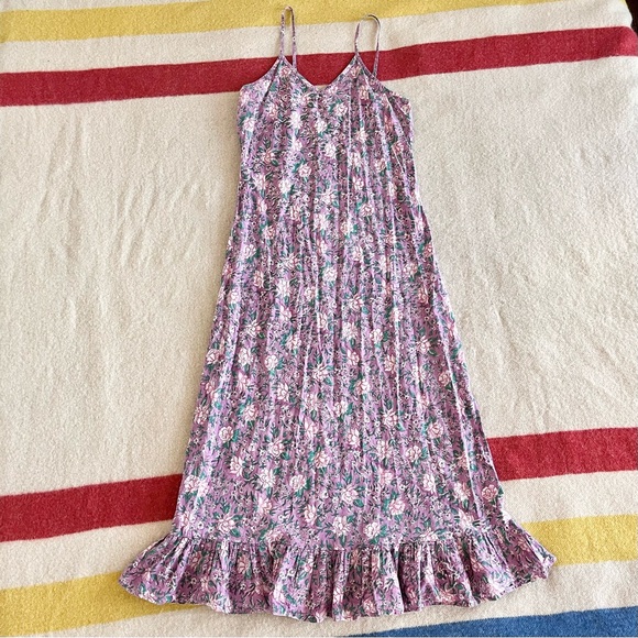Mille resort maxi/midi slip dress in purple floral - Picture 2 of 8